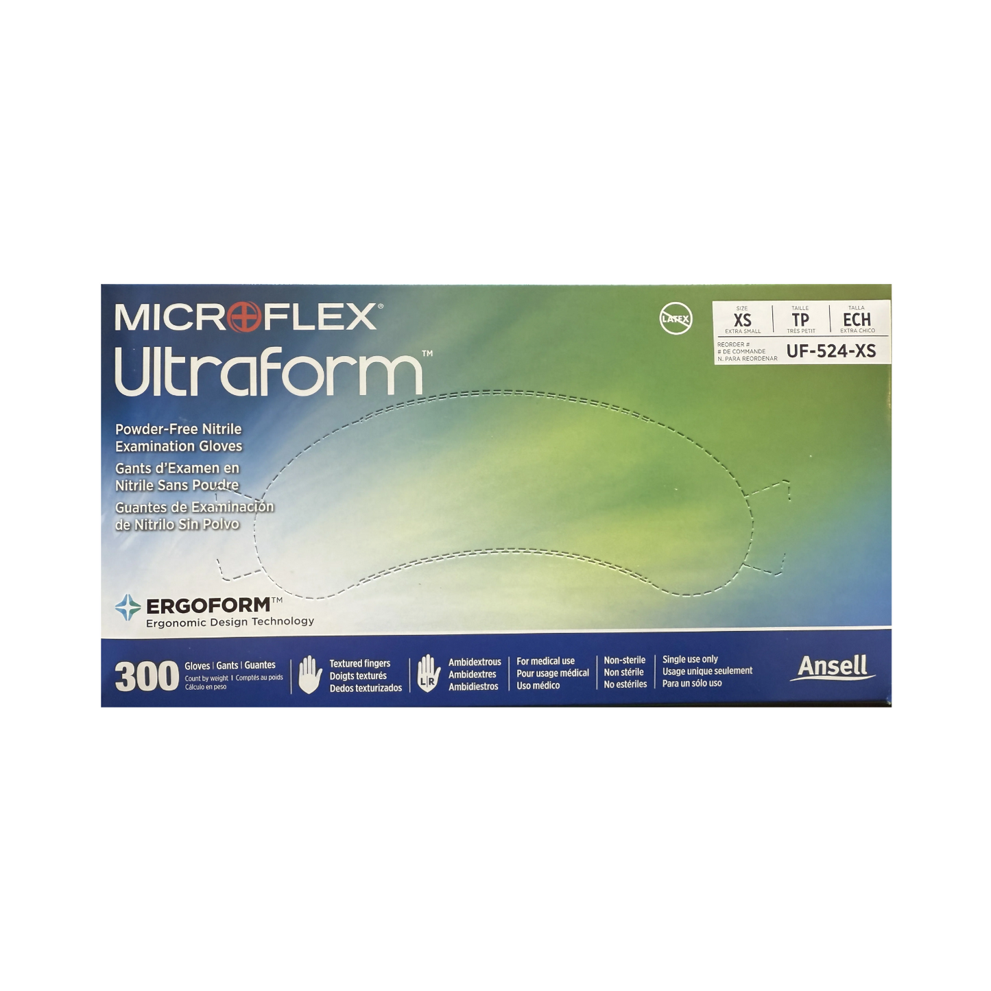 Microflex® Ultraform® Nitrile Gloves Extra Small (300/Bx)