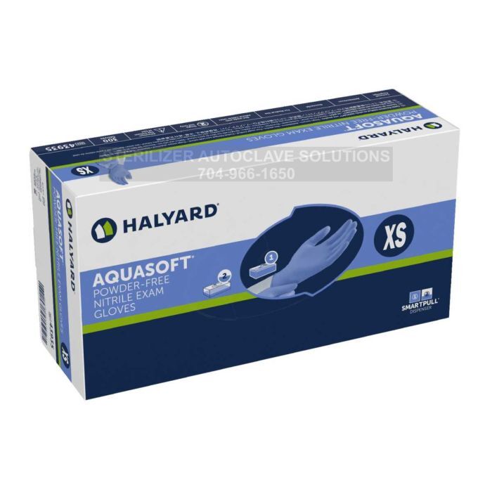 Halyard Aquasoft Blue Nitrile Exam Gloves – Extra Small (300/Bx)