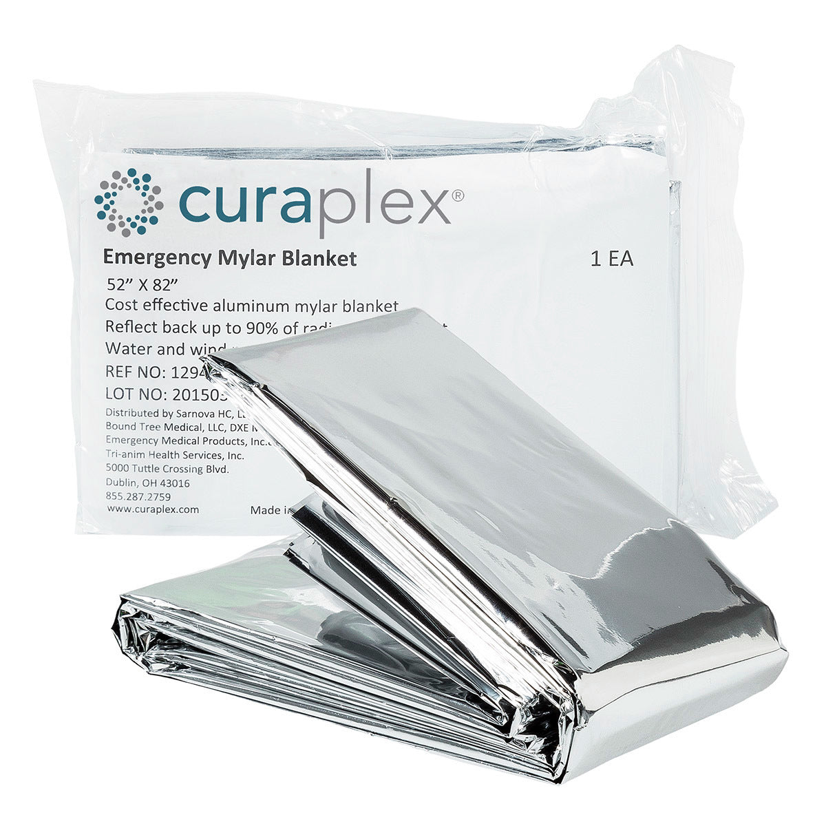 Curaplex® Mylar Emergency Blanket 52in x 82in – Silver