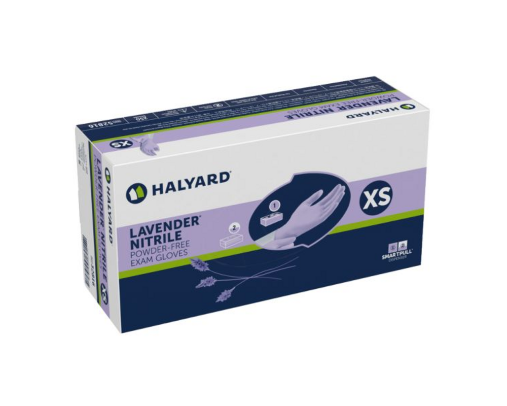 HALYARD* LAVENDER* Nitrile Exam Gloves – Extra Small (250/Bx)
