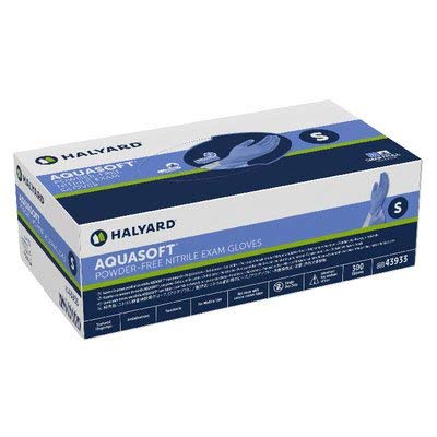 Halyard Aquasoft Blue Nitrile Exam Gloves – Small (300/Bx)